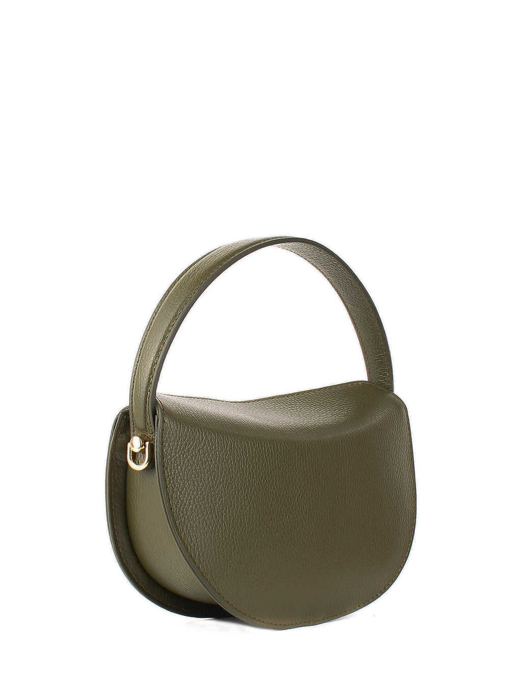 Bolso de hombro de piel italiana Verde 7640-24-32