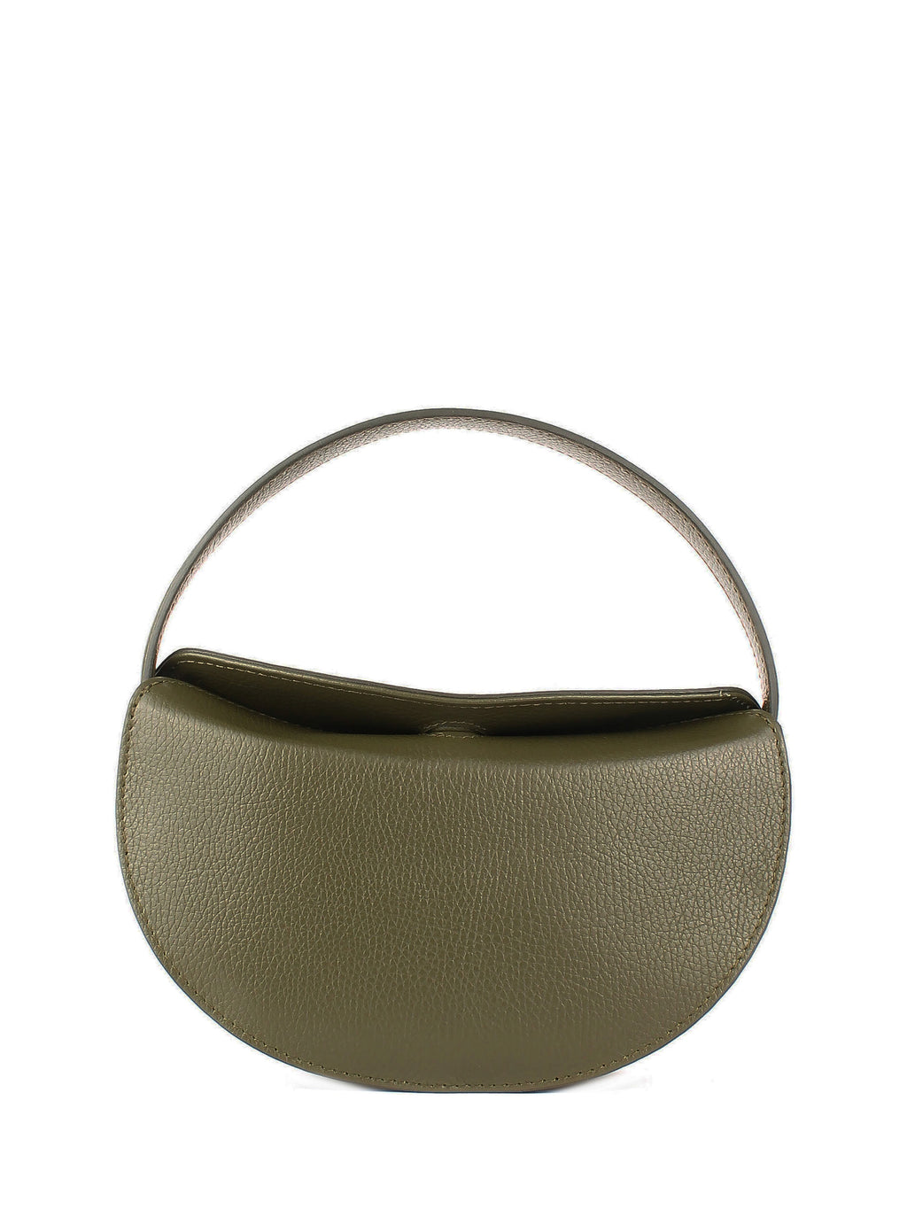 Bolso de hombro de piel italiana Verde 7640-24-32