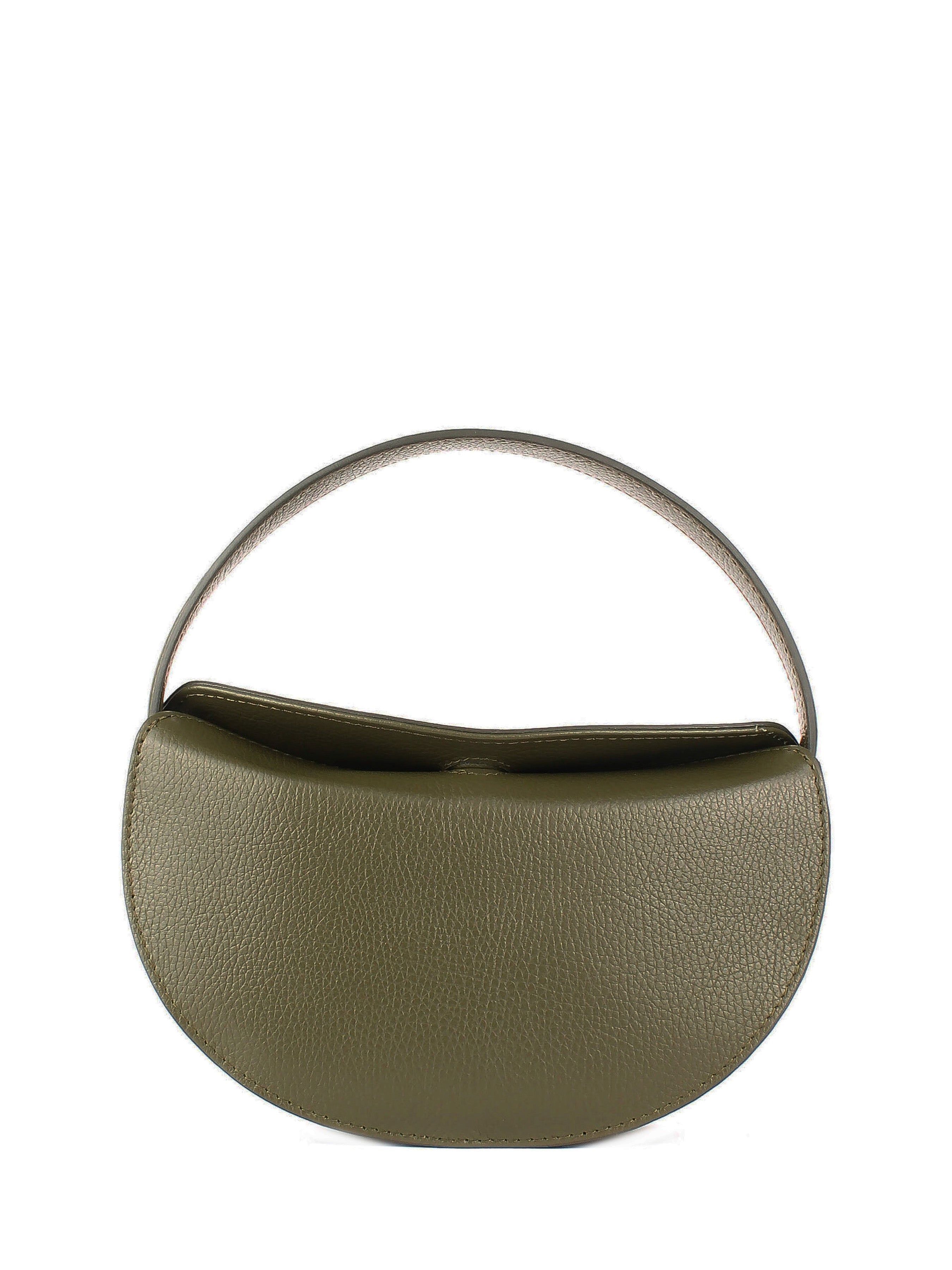 Bolso de hombro de piel italiana Verde 7640-24-32