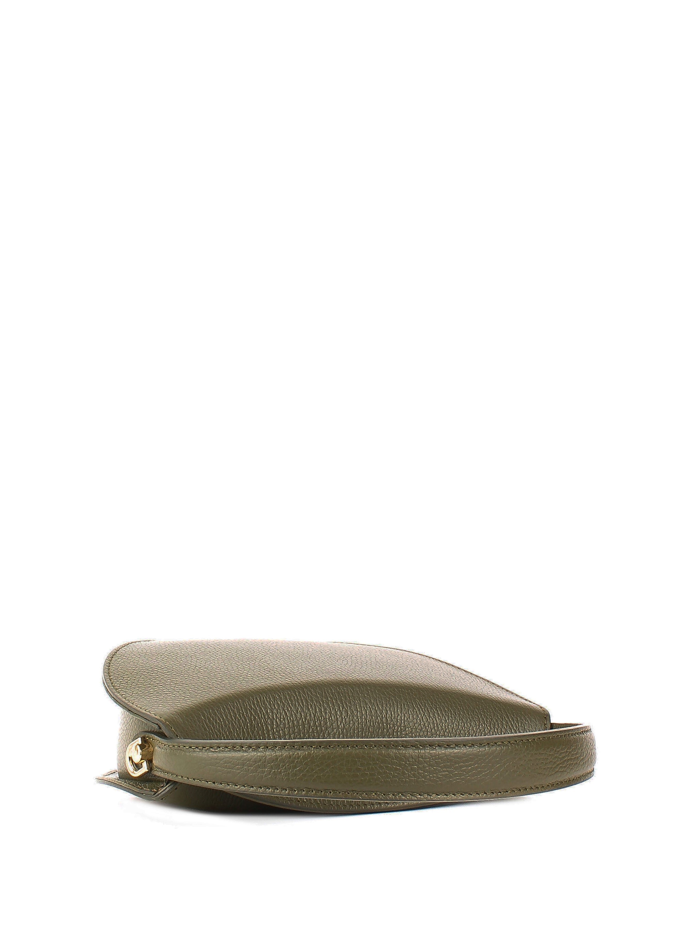 Bolso de hombro de piel italiana Verde 7640-24-32