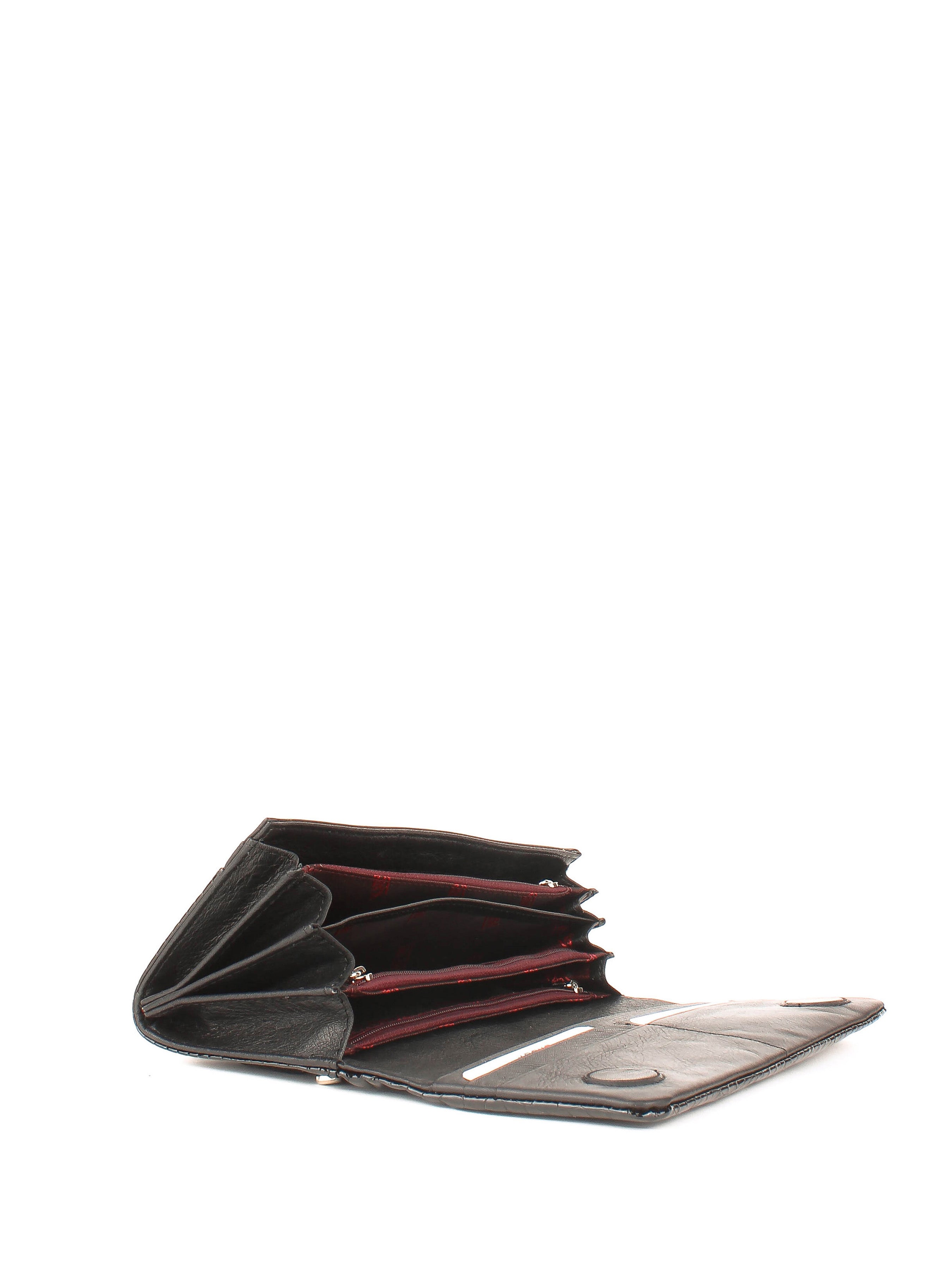 Cartera de piel italiana Negro 1159-572