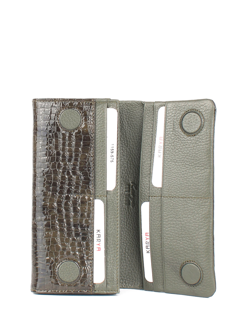 Cartera de piel italiana Verde 1159-575