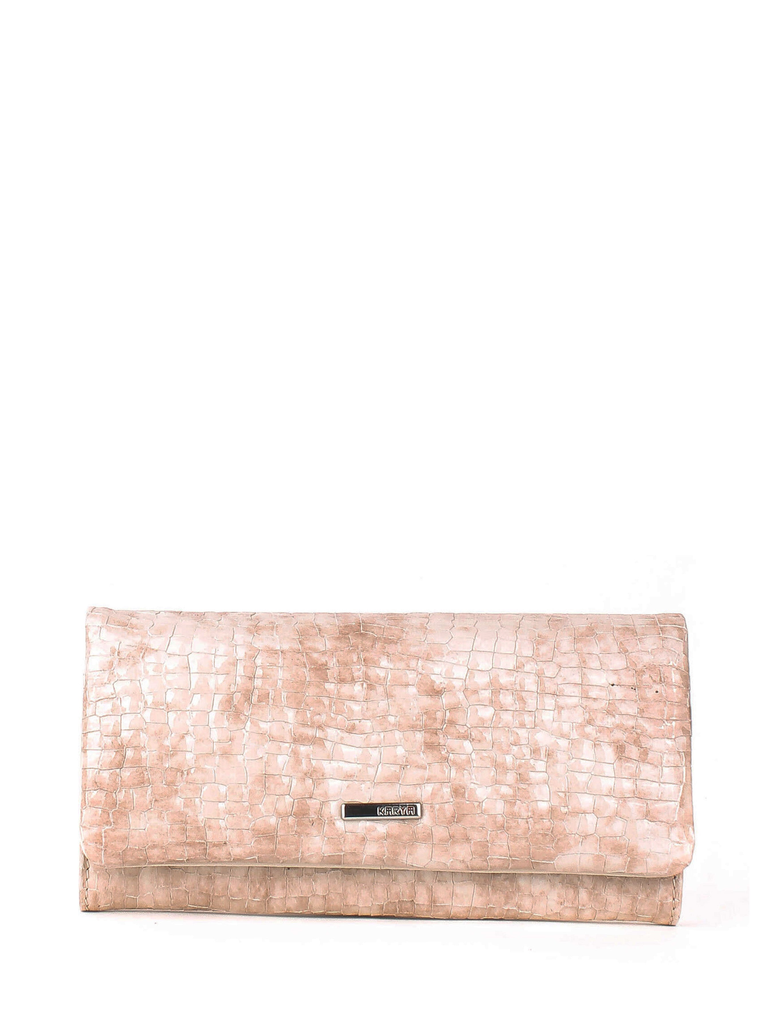 Cartera de piel italiana Beige 1159-579
