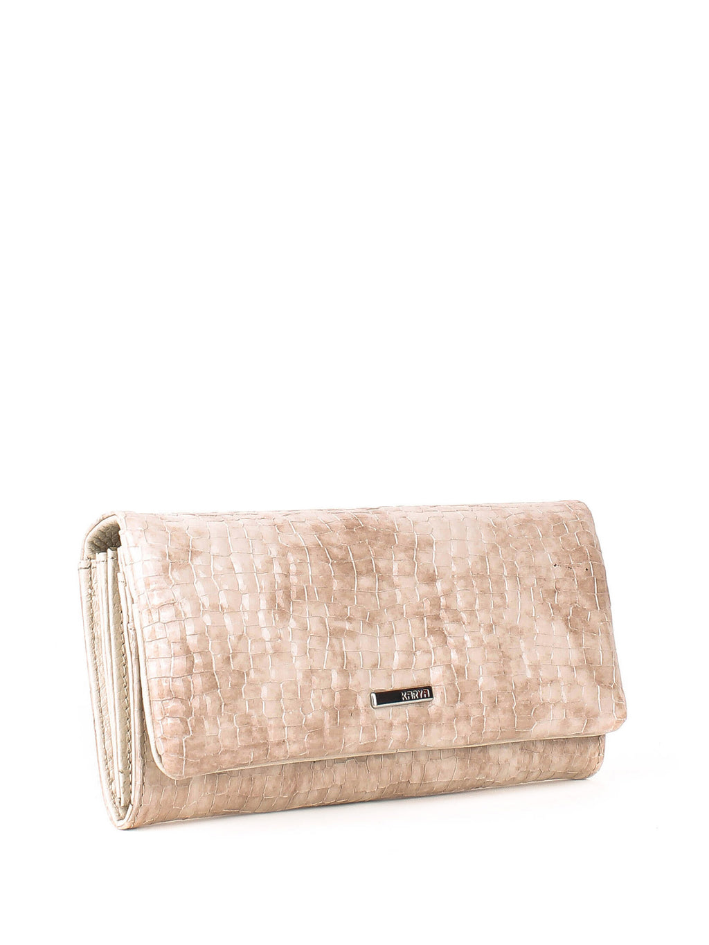 Cartera de piel italiana Beige 1159-579