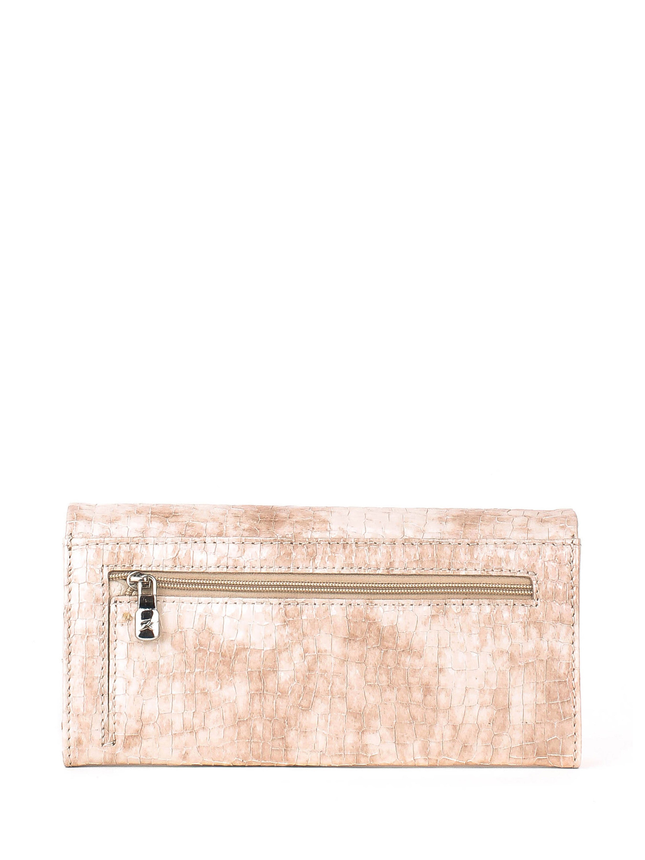 Cartera de piel italiana Beige 1159-579