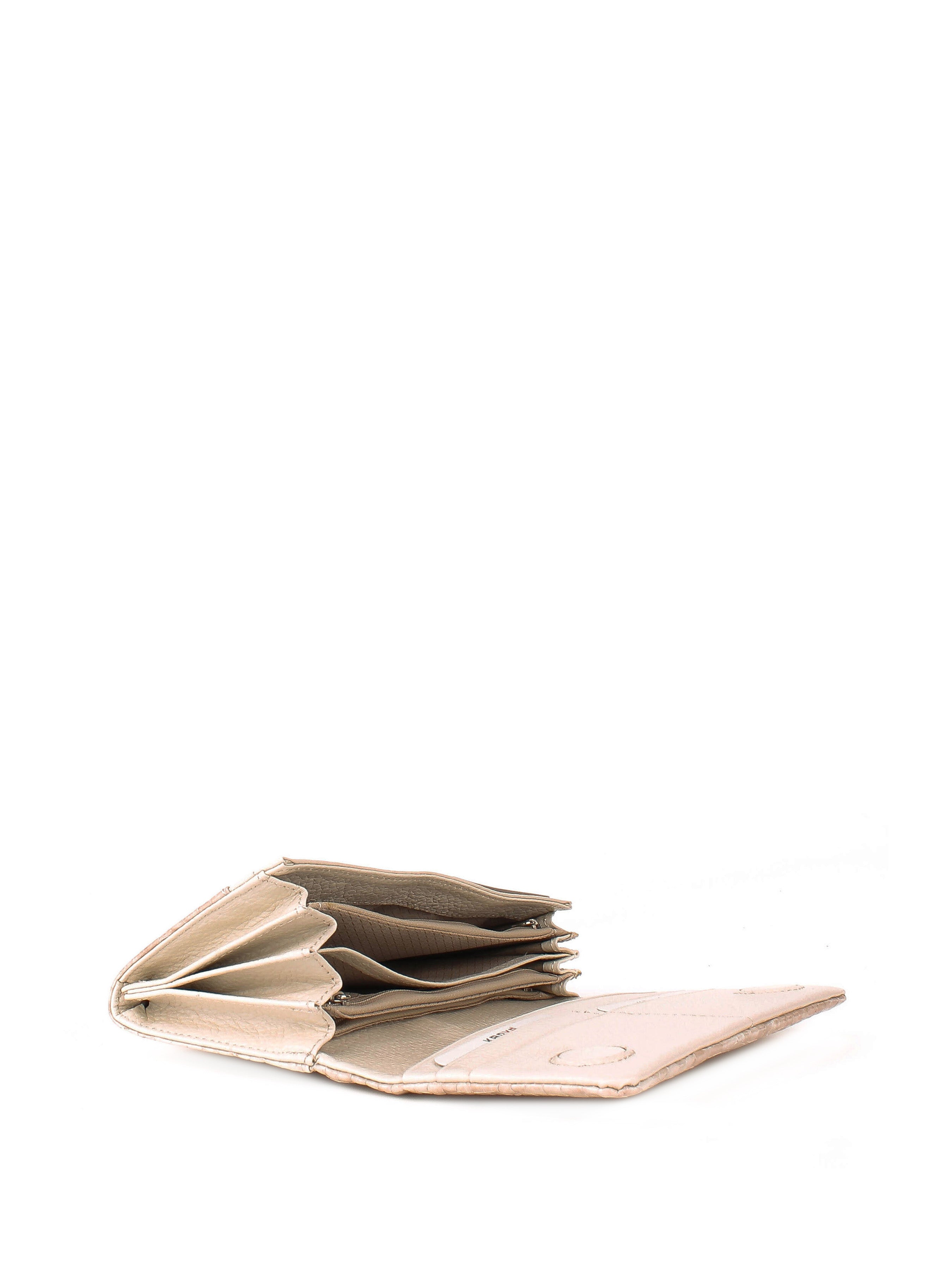 Cartera de piel italiana Beige 1159-579