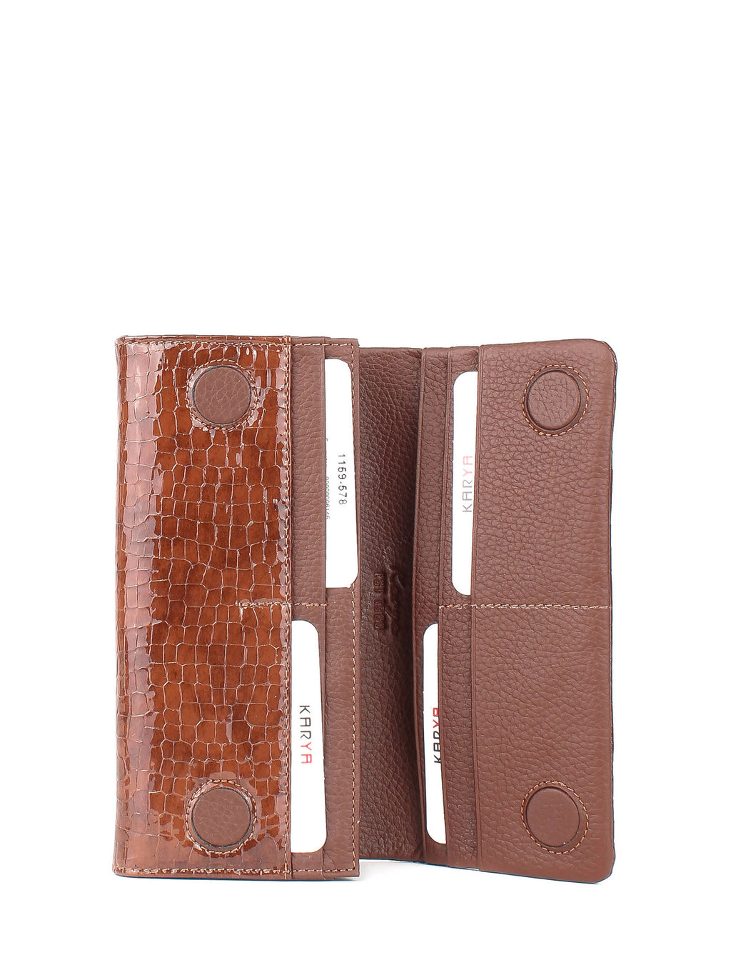 Cartera de piel italiana Marrón 1159-578