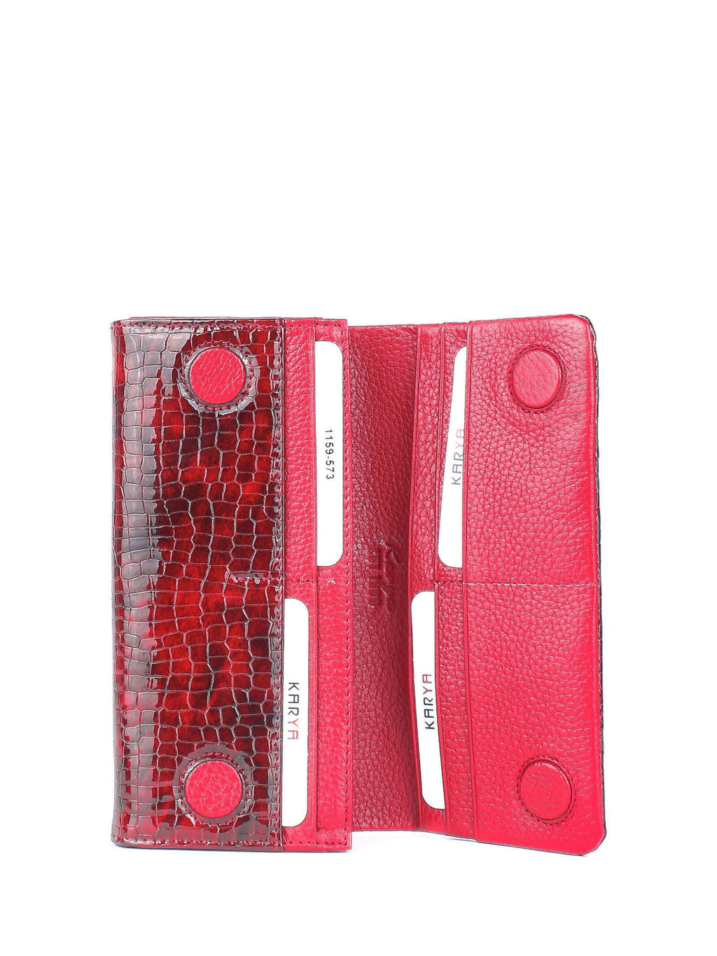 Cartera de piel italiana Rojo 1159-573