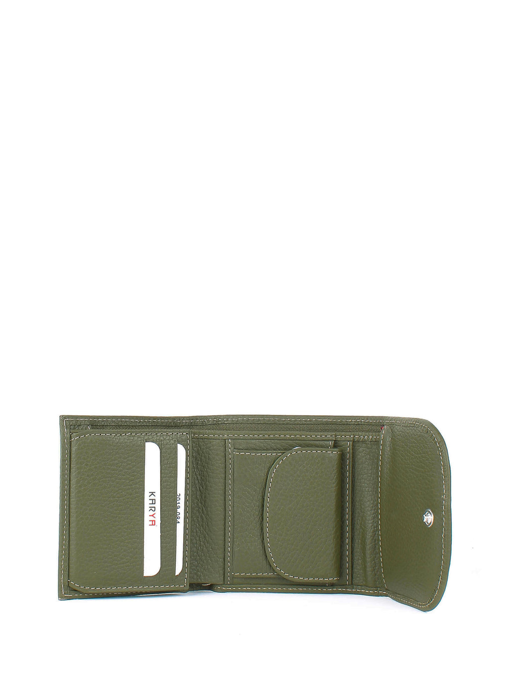 Cartera de piel italiana Verde 2019-084