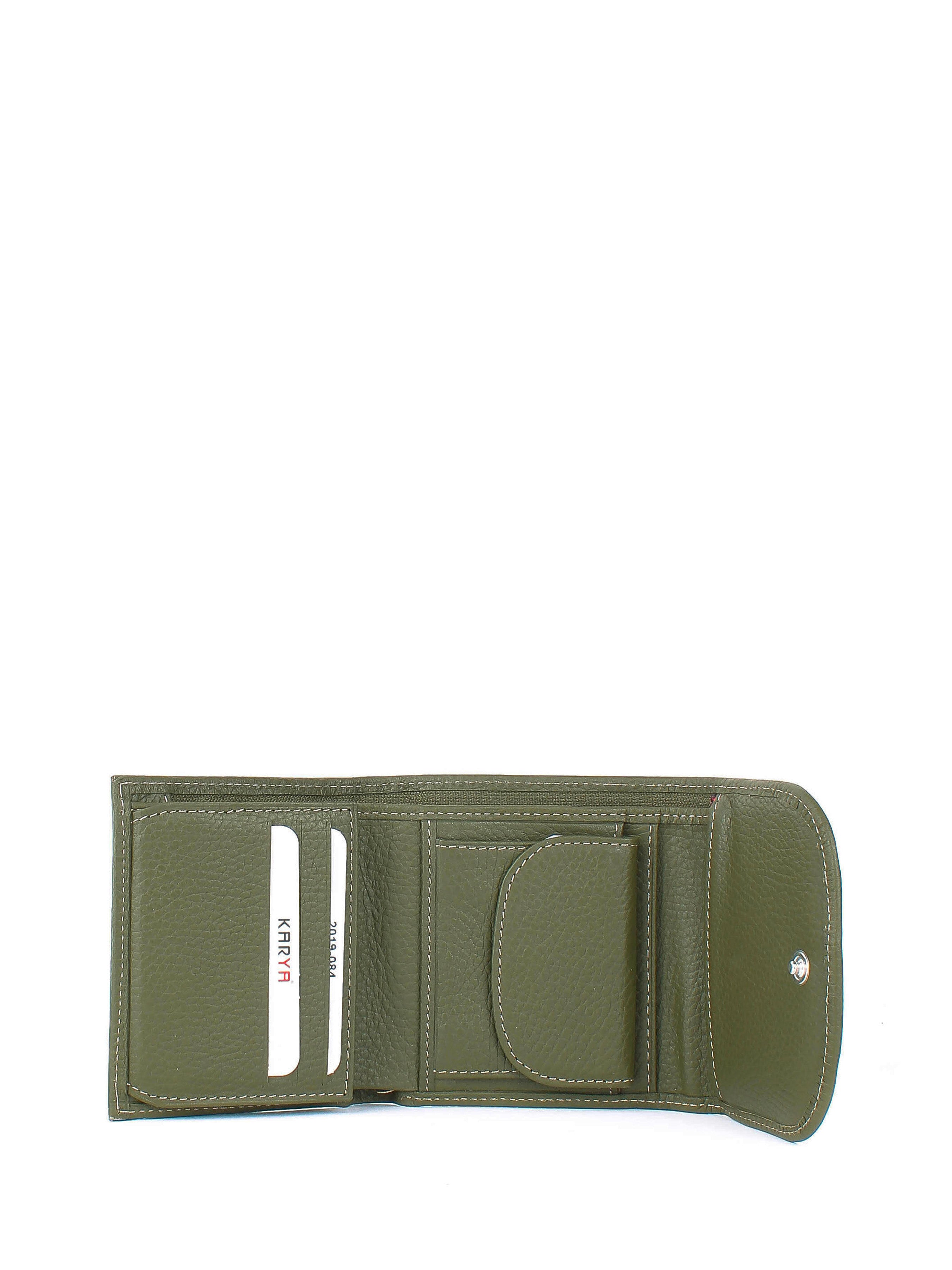 Cartera de piel italiana Verde 2019-084