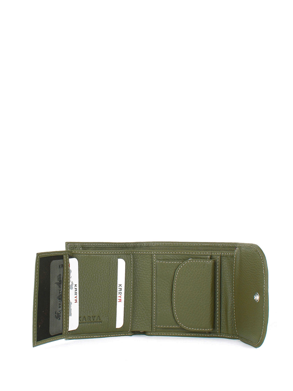 Cartera de piel italiana Verde 2019-084