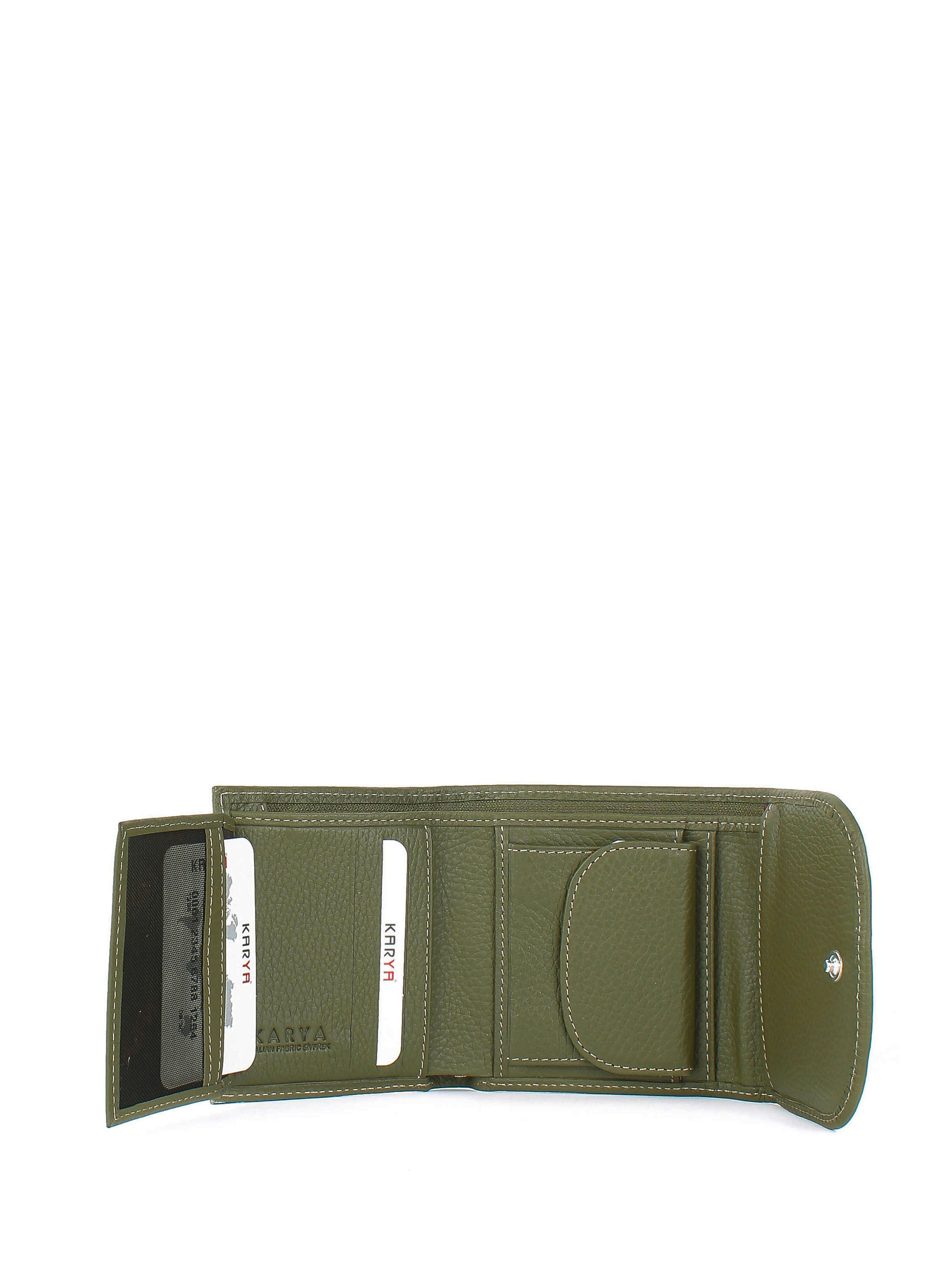 Cartera de piel italiana Verde 2019-084