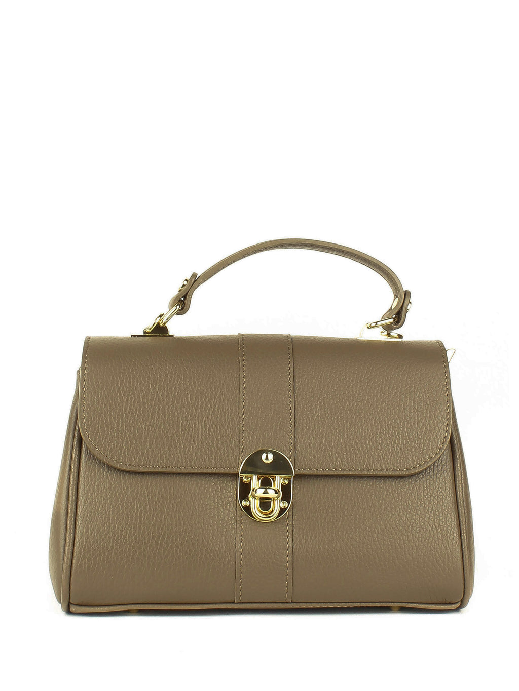 Bolso de mano de piel italiana Gris, Marrón 4222-104-32