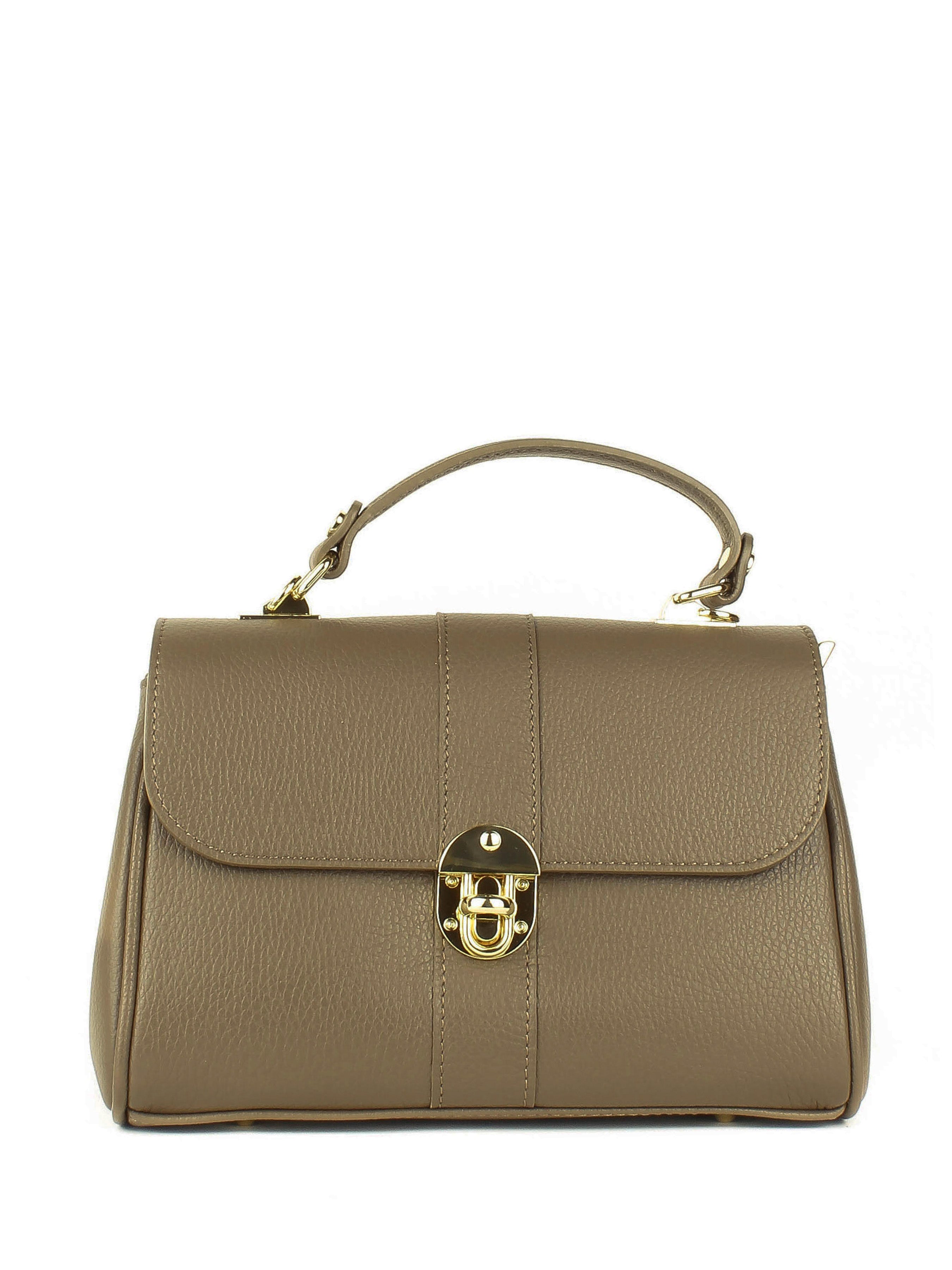 Bolso de mano de piel italiana Gris, Marrón 4222-104-32