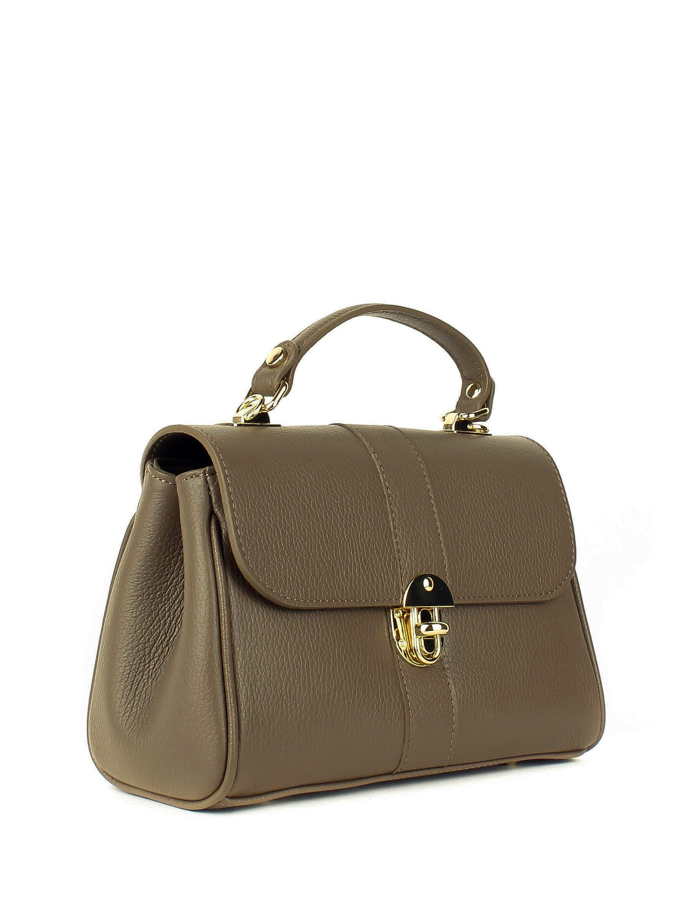 Bolso de mano de piel italiana Gris, Marrón 4222-104-32