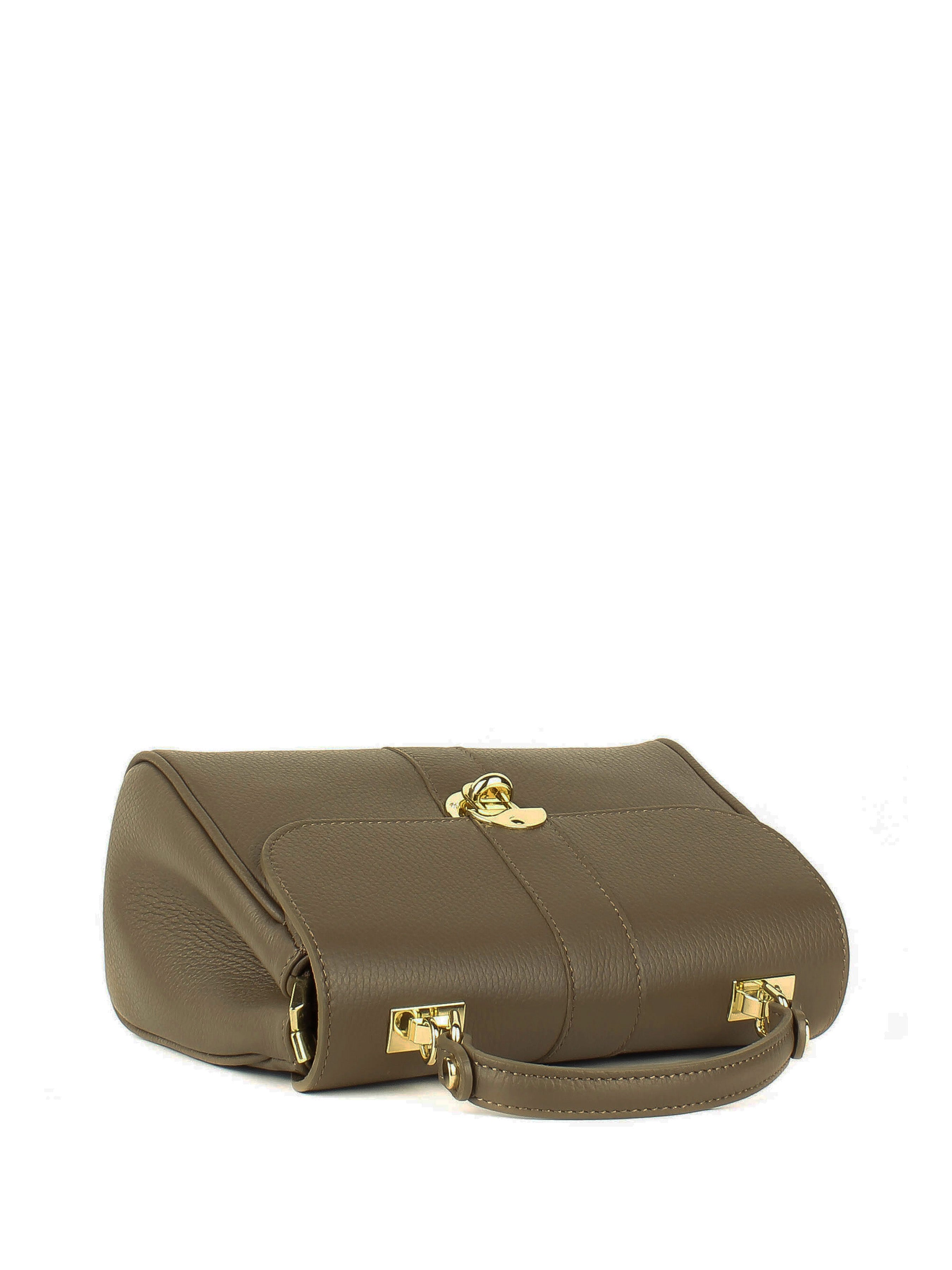 Bolso de mano de piel italiana Gris, Marrón 4222-104-32