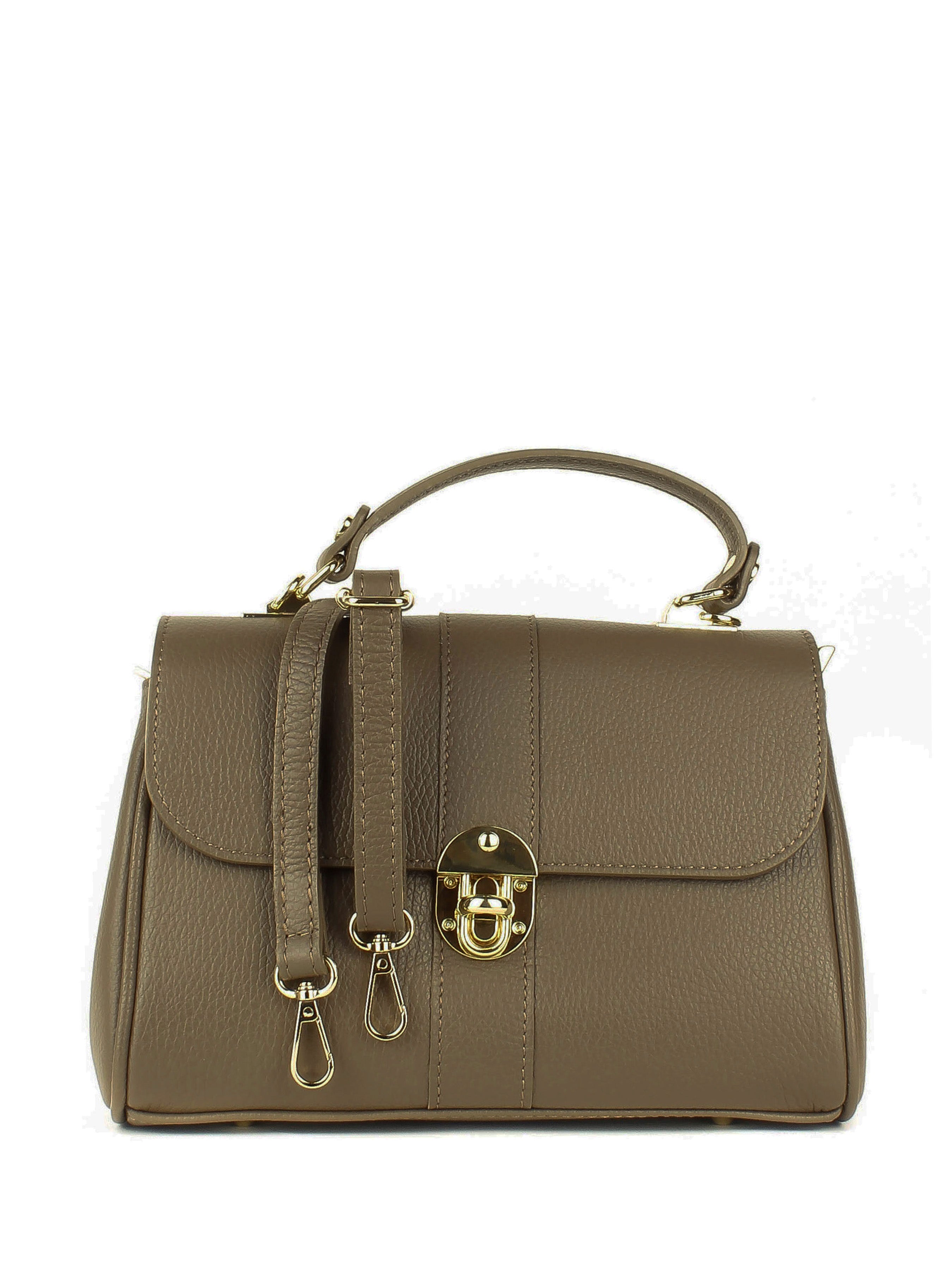 Bolso de mano de piel italiana Gris, Marrón 4222-104-32