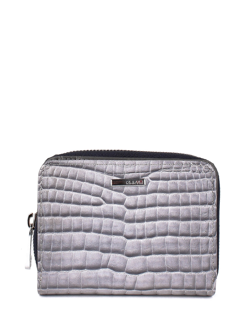 Cartera de piel italiana Gris 1152-506