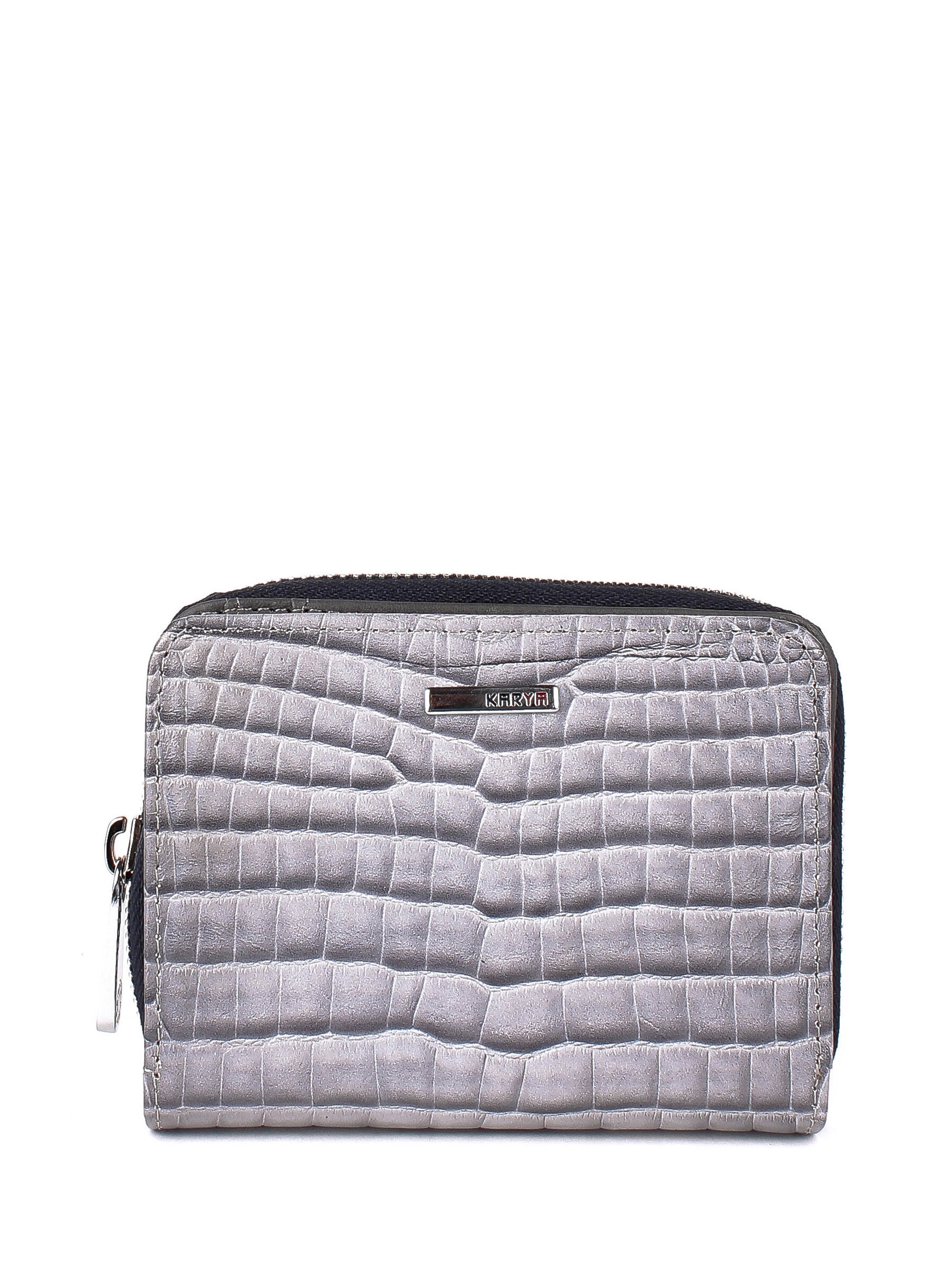 Cartera de piel italiana Gris 1152-506