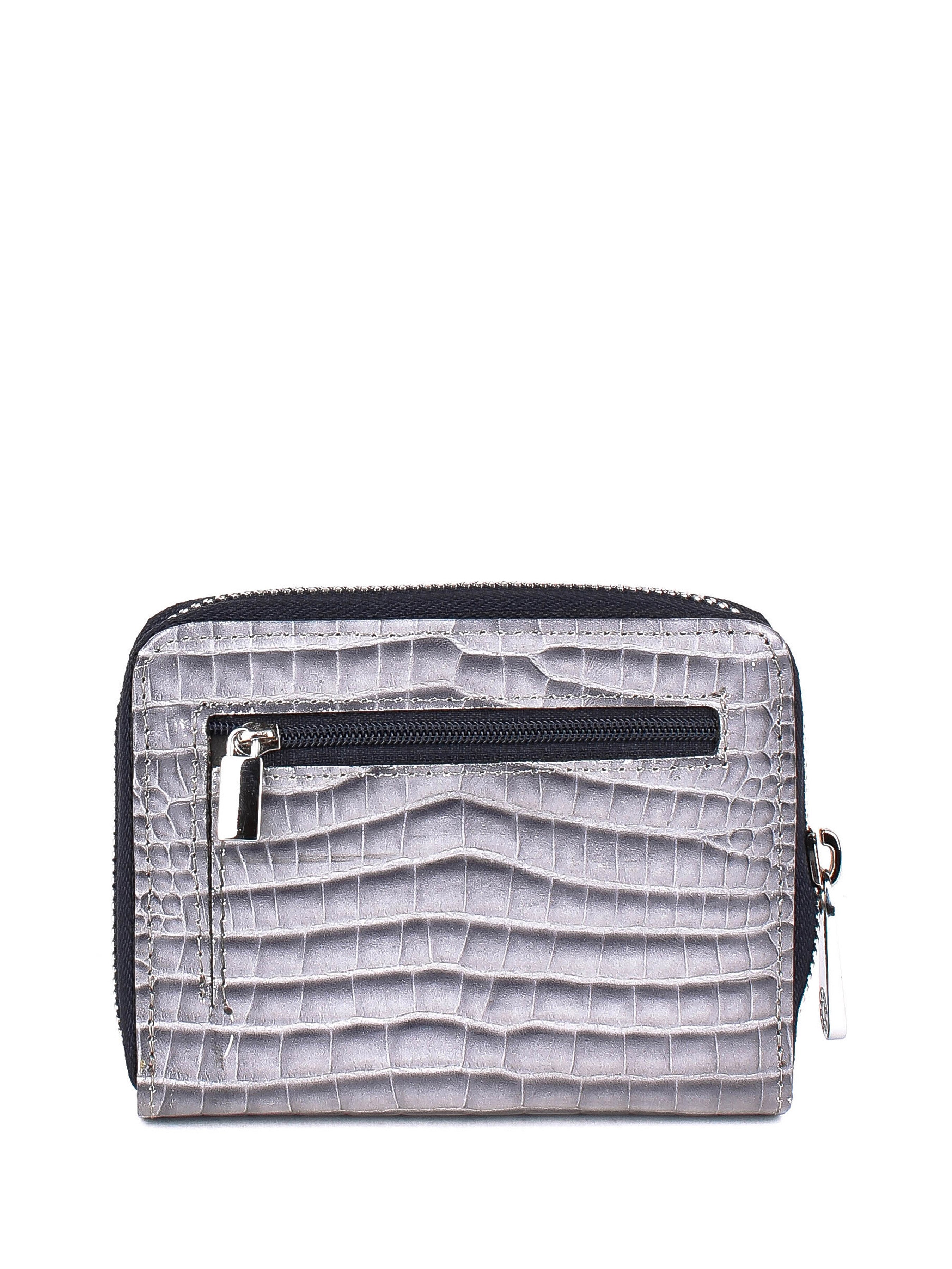 Cartera de piel italiana Gris 1152-506