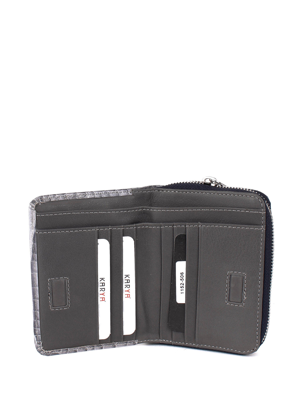 Cartera de piel italiana Gris 1152-506