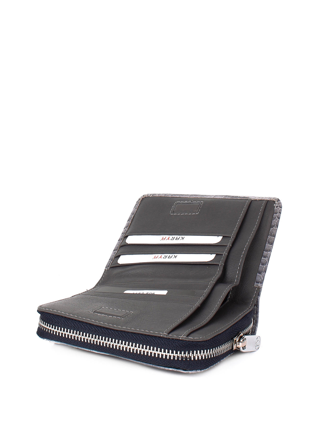 Cartera de piel italiana Gris 1152-506