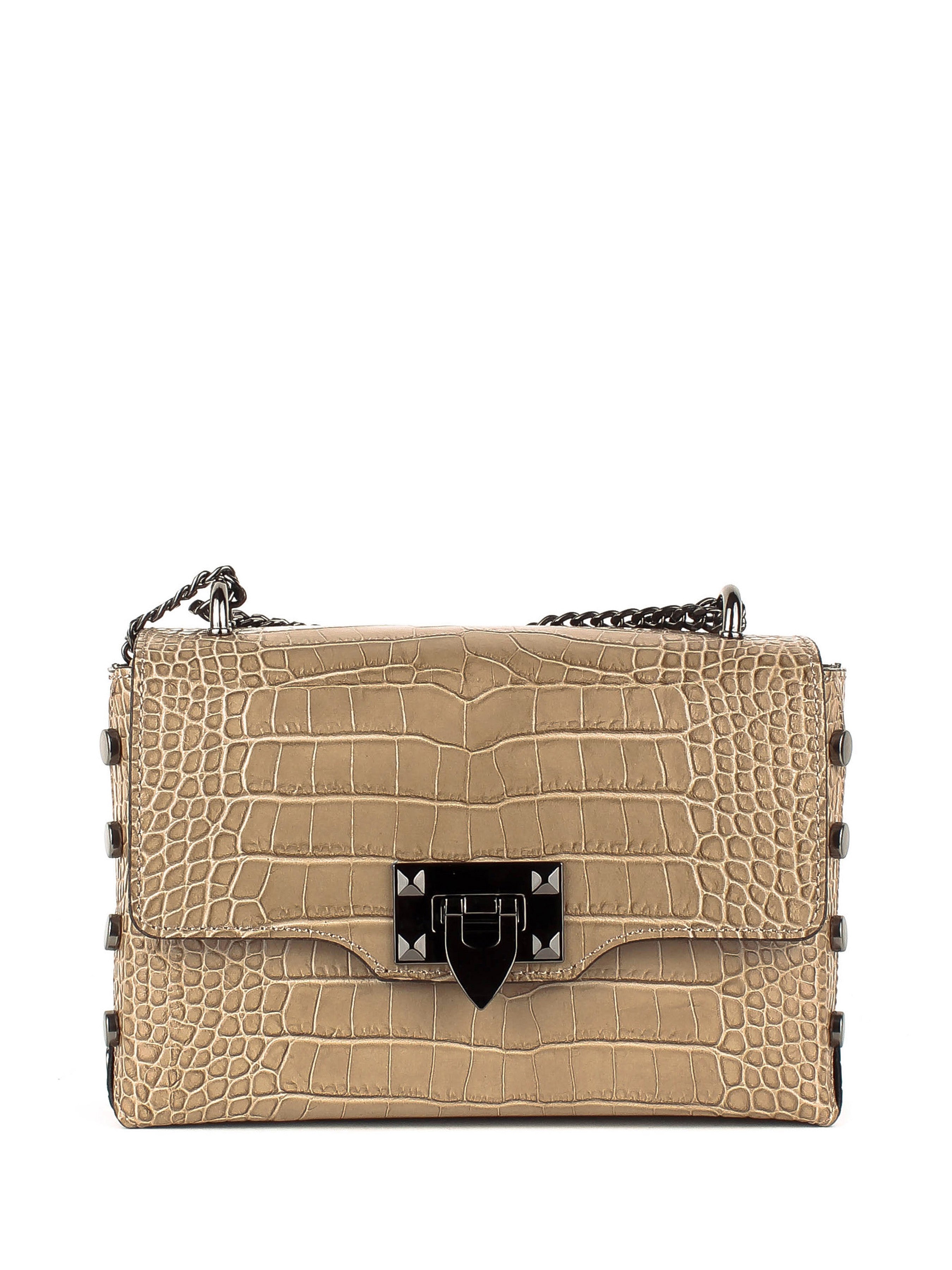 Bandolera de piel italiana Gris 2271-52-36