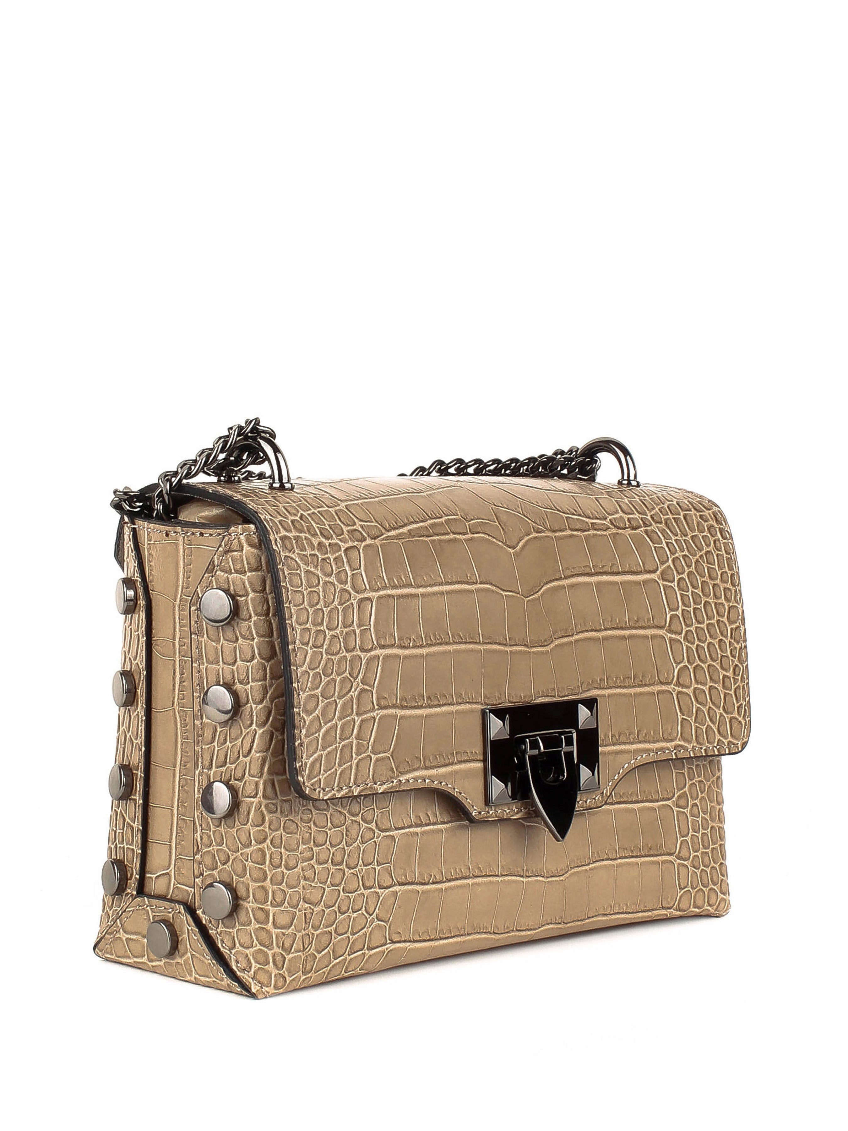 Bandolera de piel italiana Gris 2271-52-36