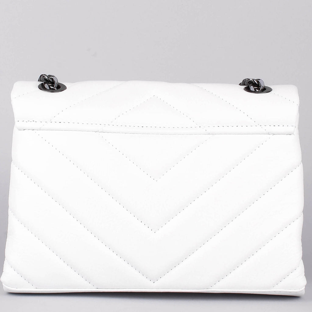 Bandolera de piel italiana Blanco 4554-16-37