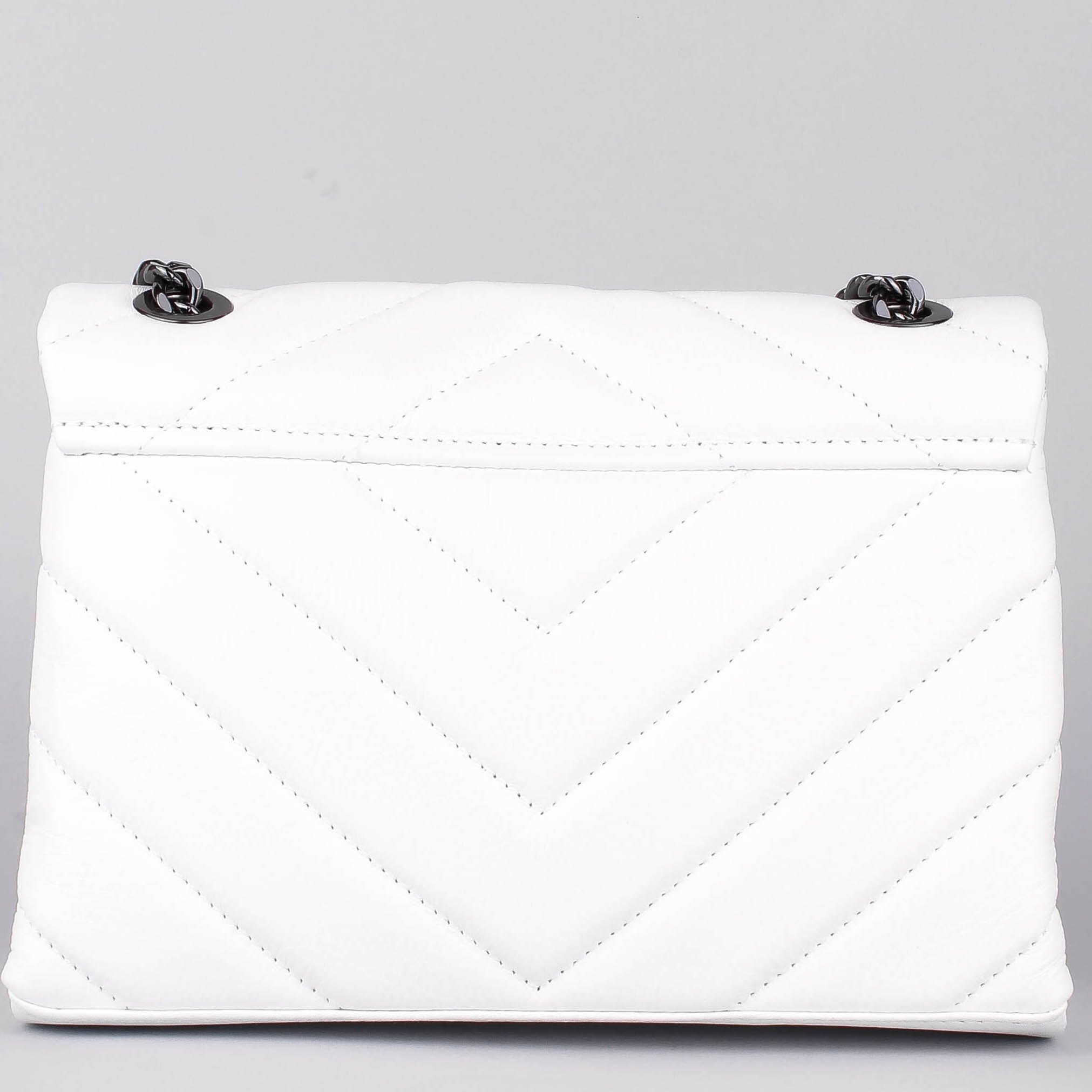 Bandolera de piel italiana Blanco 4554-16-37