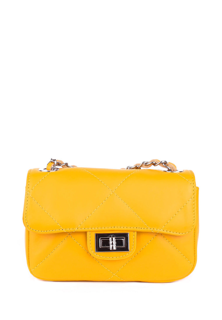 Bandolera de piel italiana Amarillo 1293-55-37