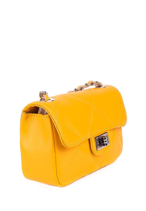 Bandolera de piel italiana Amarillo 1293-55-37