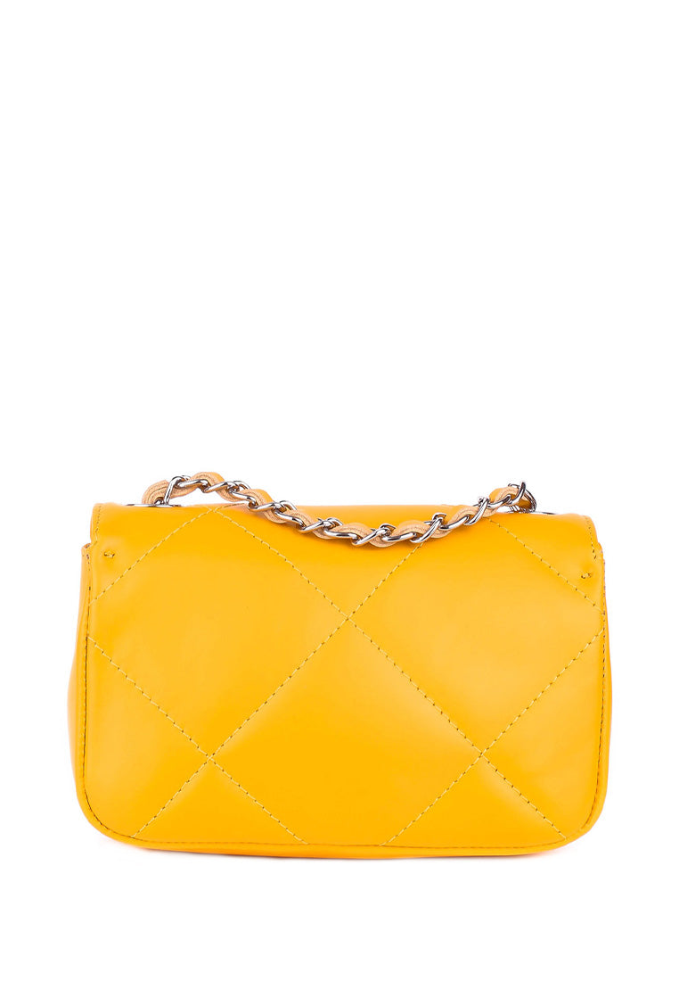 Bandolera de piel italiana Amarillo 1293-55-37