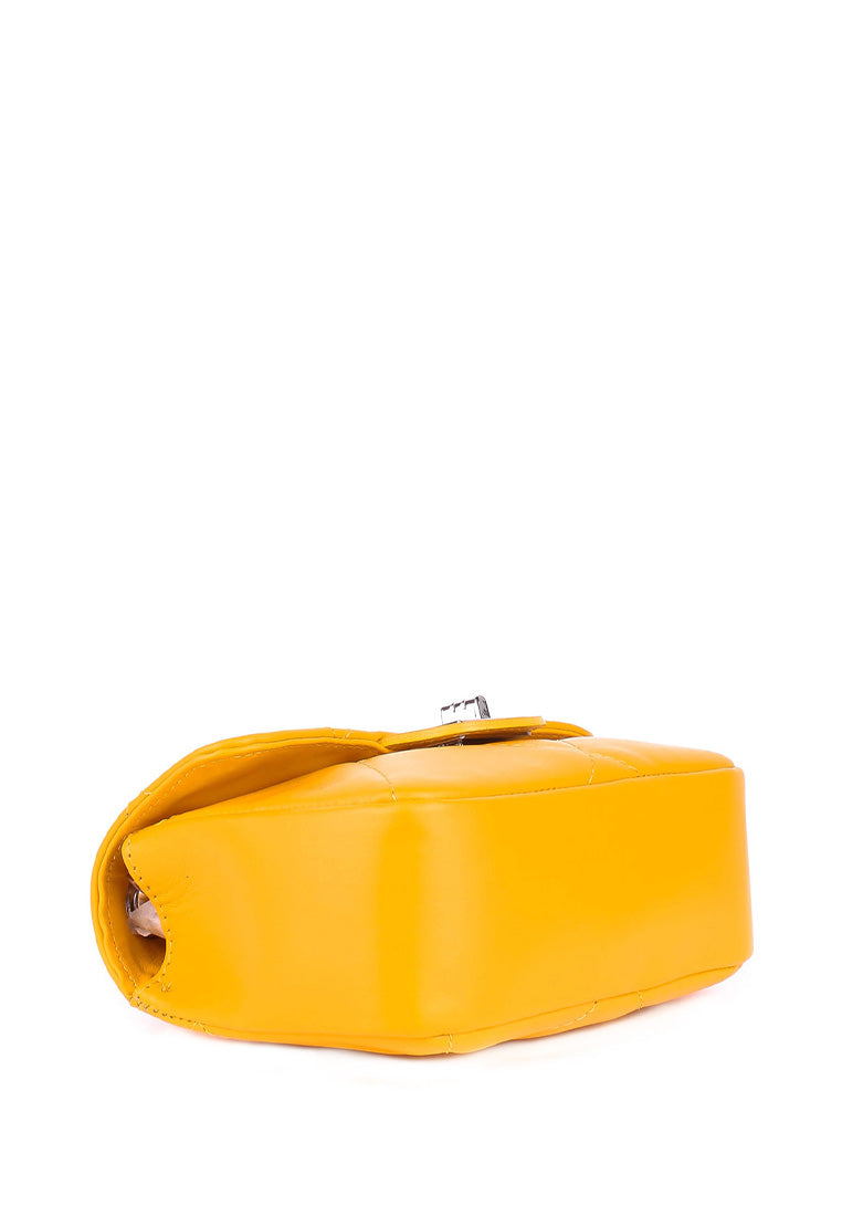 Bandolera de piel italiana Amarillo 1293-55-37