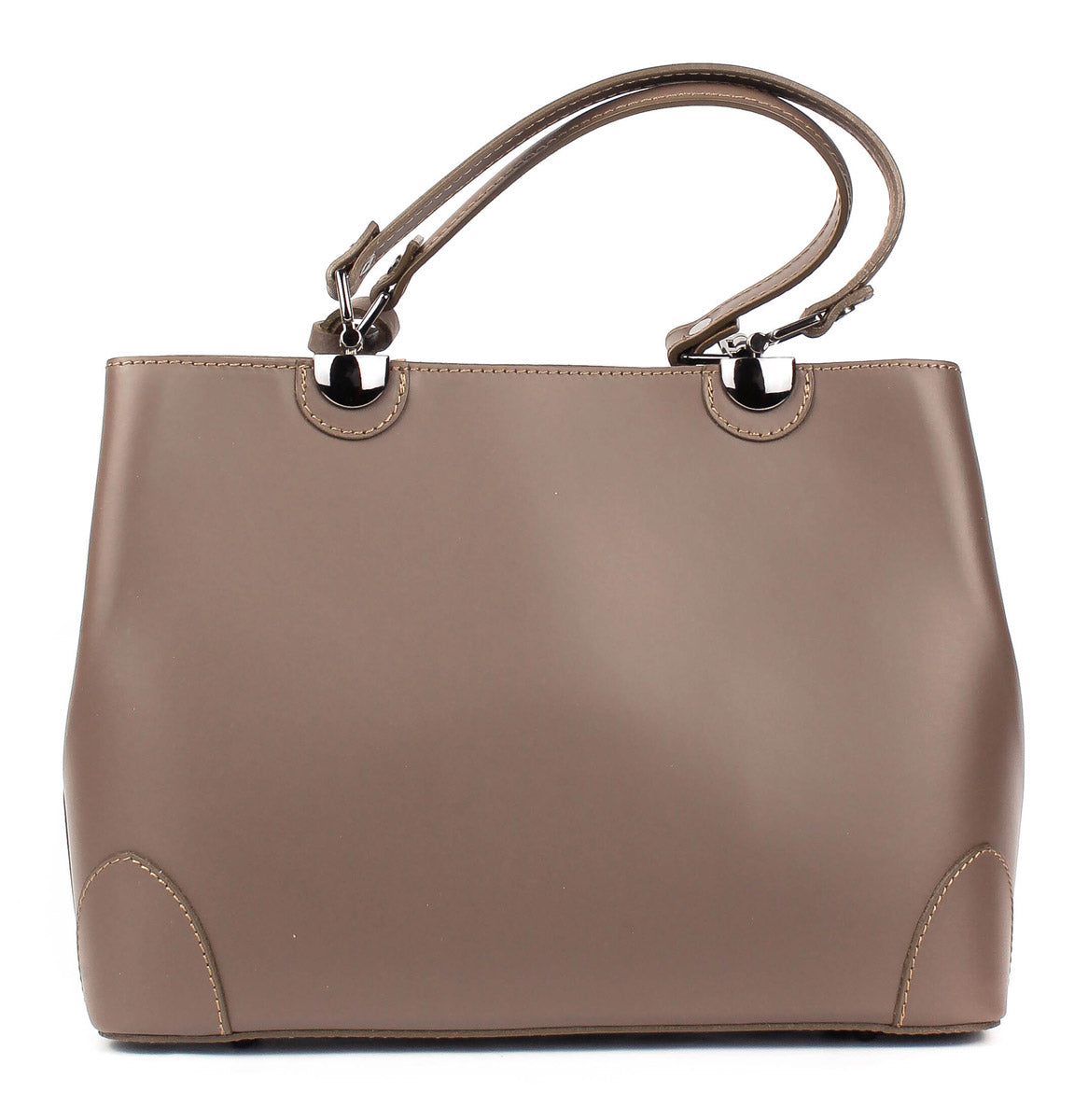 Bolso Tote de piel italiana FIORI Marrón