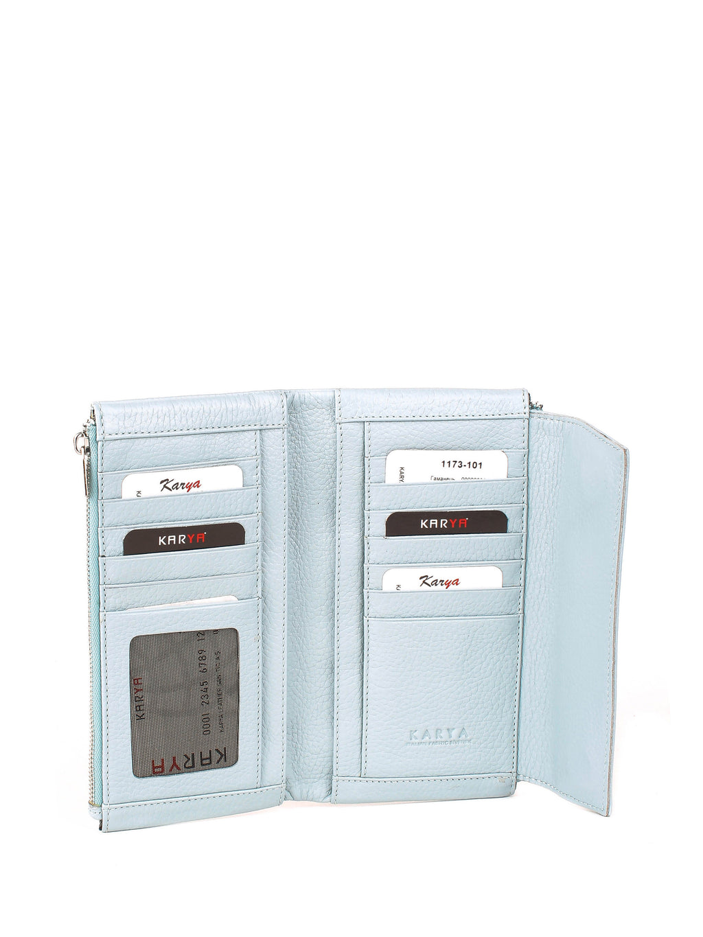 Cartera de piel italiana Блакитний 1173-101