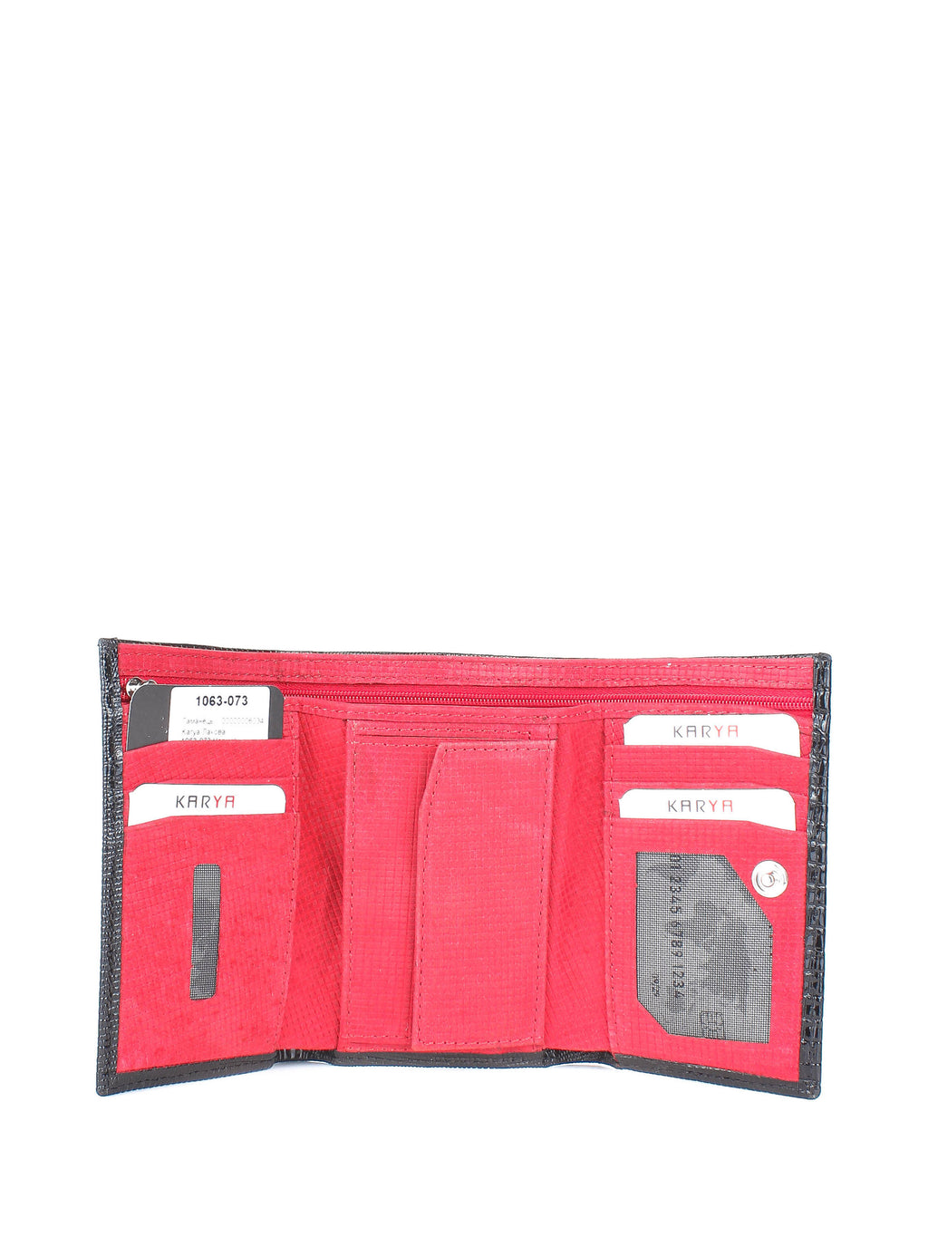 Cartera de piel italiana Negro 1063-073