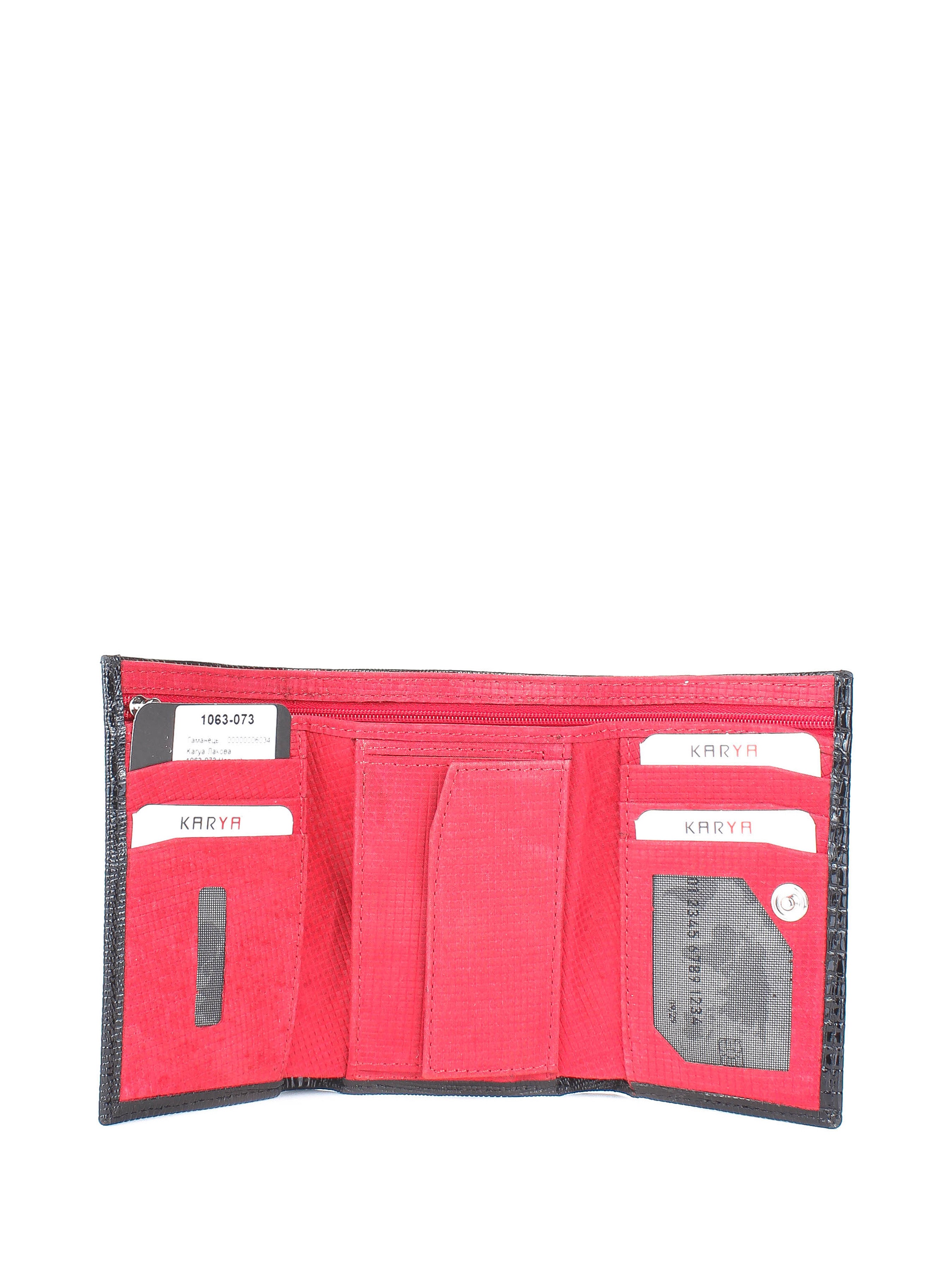 Cartera de piel italiana Negro 1063-073