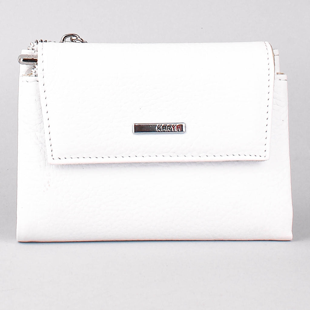 Cartera de piel italiana Blanco 1205-09