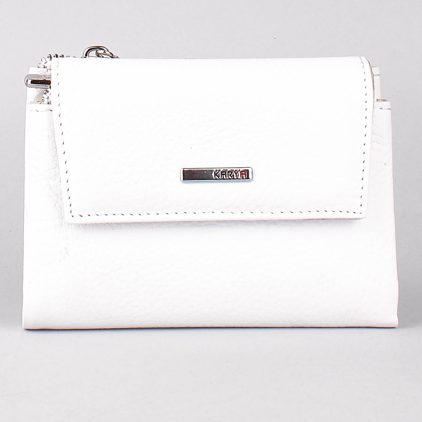 Cartera de piel italiana Blanco 1205-09