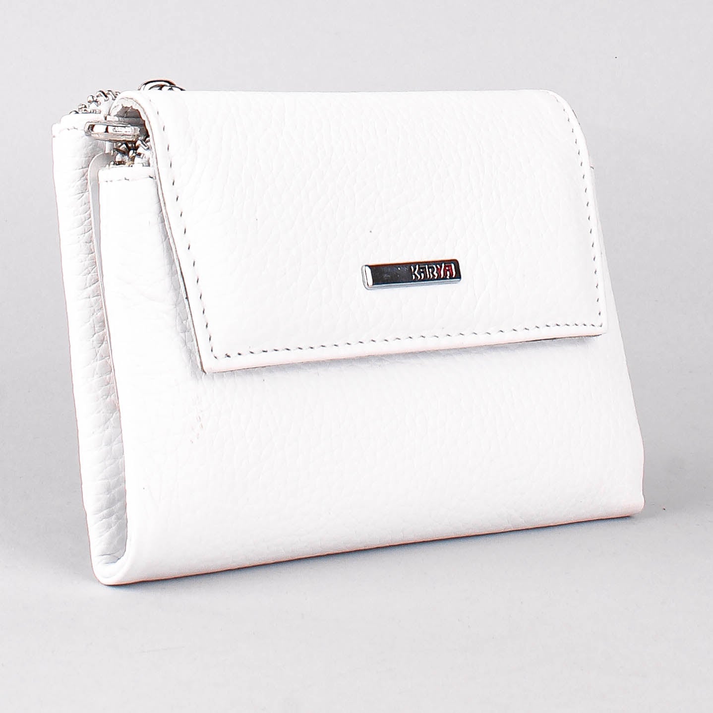 Cartera de piel italiana Blanco 1205-09
