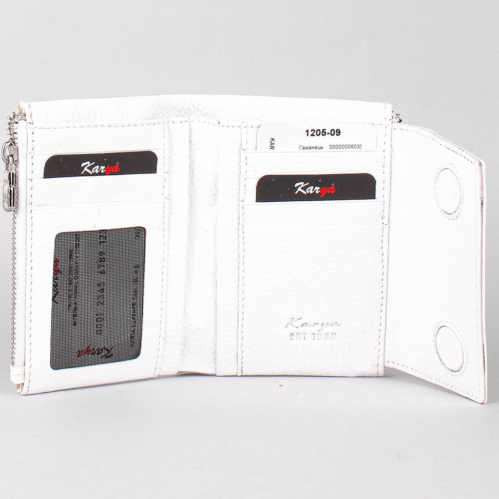 Cartera de piel italiana Blanco 1205-09