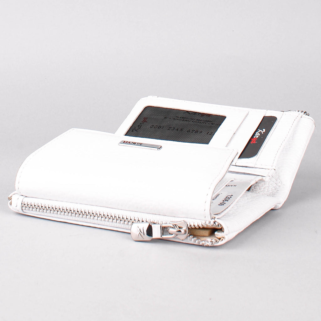 Cartera de piel italiana Blanco 1205-09
