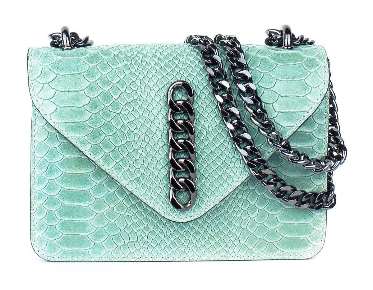 Bandolera de piel italiana Verde 5185-123-35