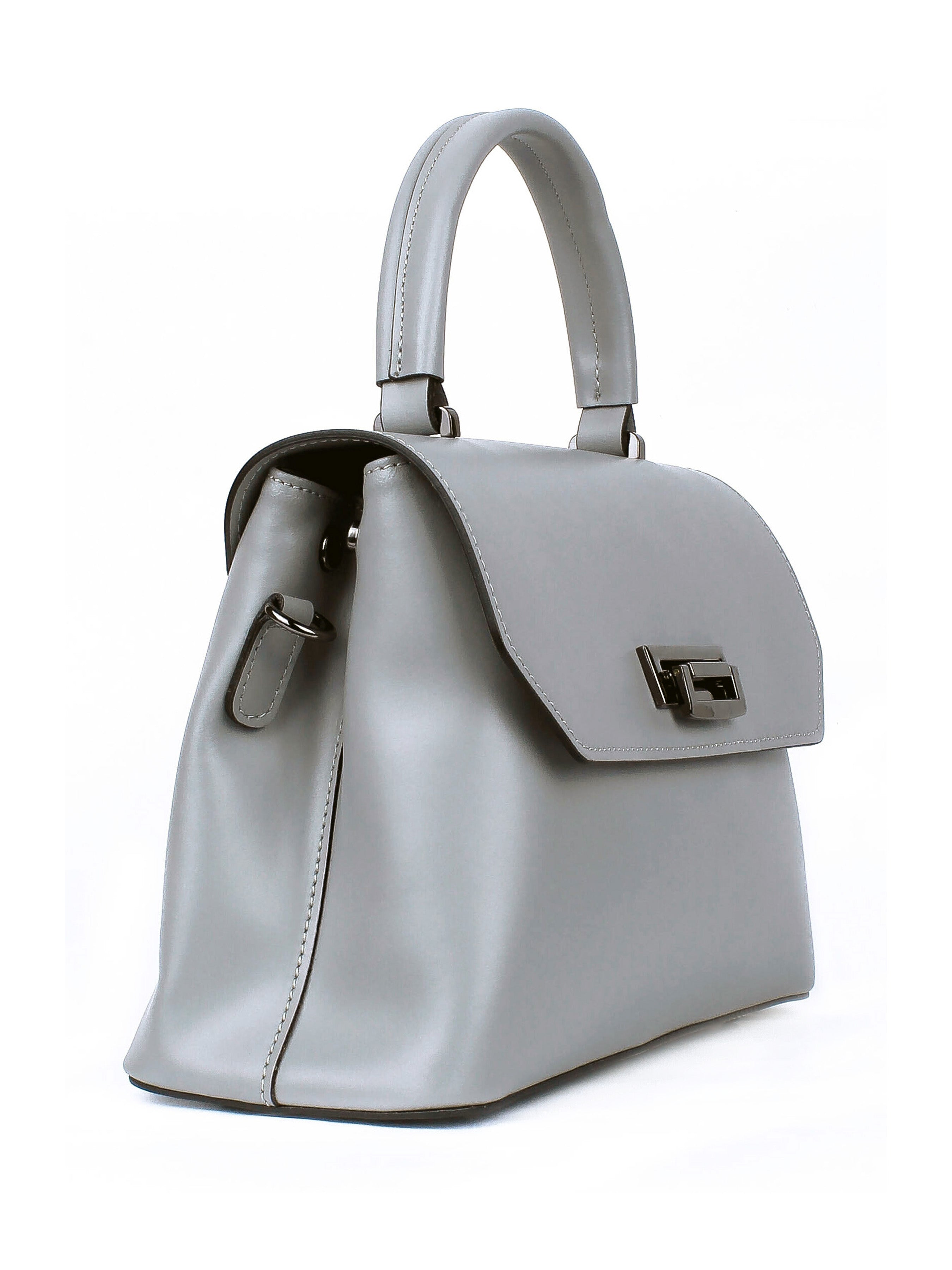 Bolso de mano de piel italiana STOCATTO Gris