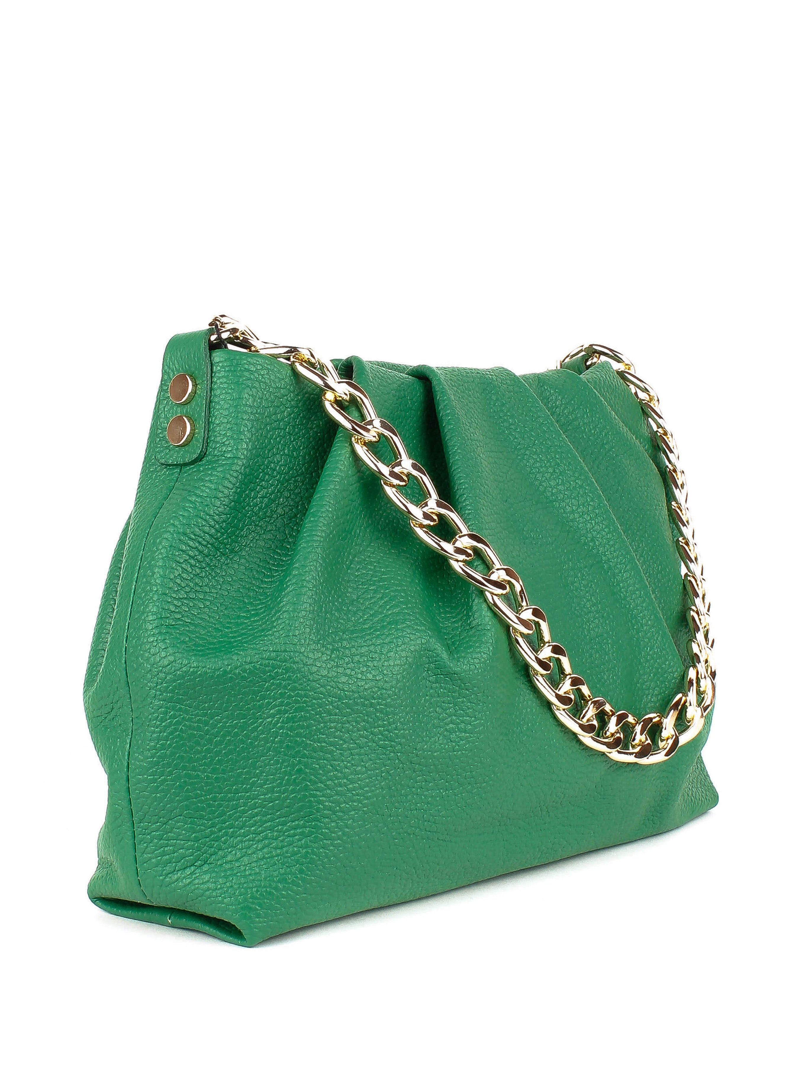 Bandolera de piel italiana Verde 7608-08-32