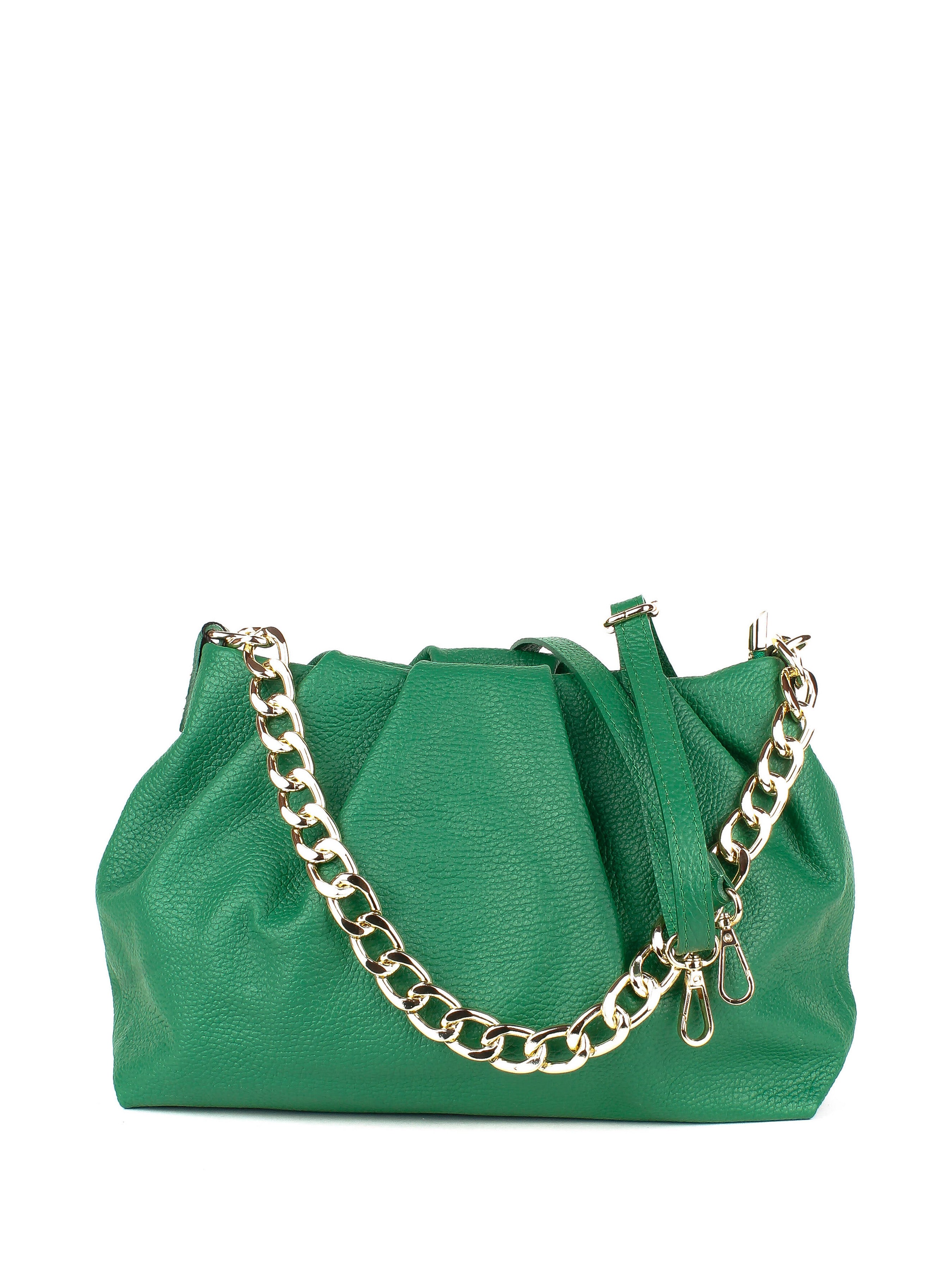 Bandolera de piel italiana Verde 7608-08-32