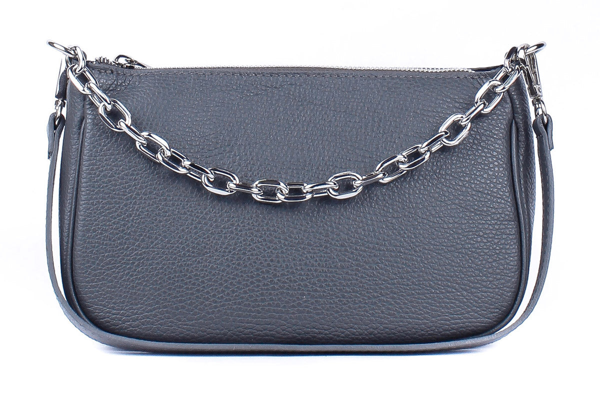 Bandolera de piel italiana Gris 4277-27-32