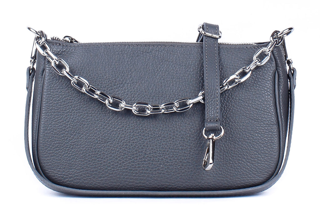 Bandolera de piel italiana Gris 4277-27-32