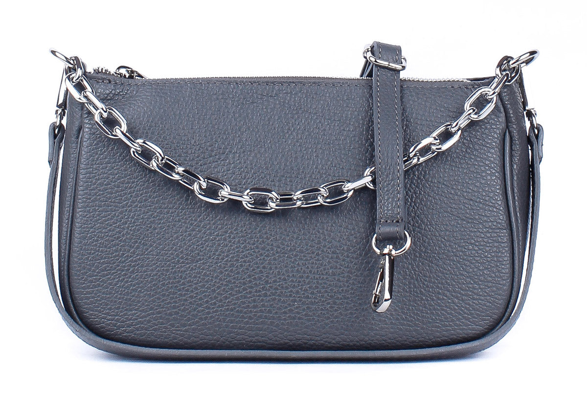 Bandolera de piel italiana Gris 4277-27-32